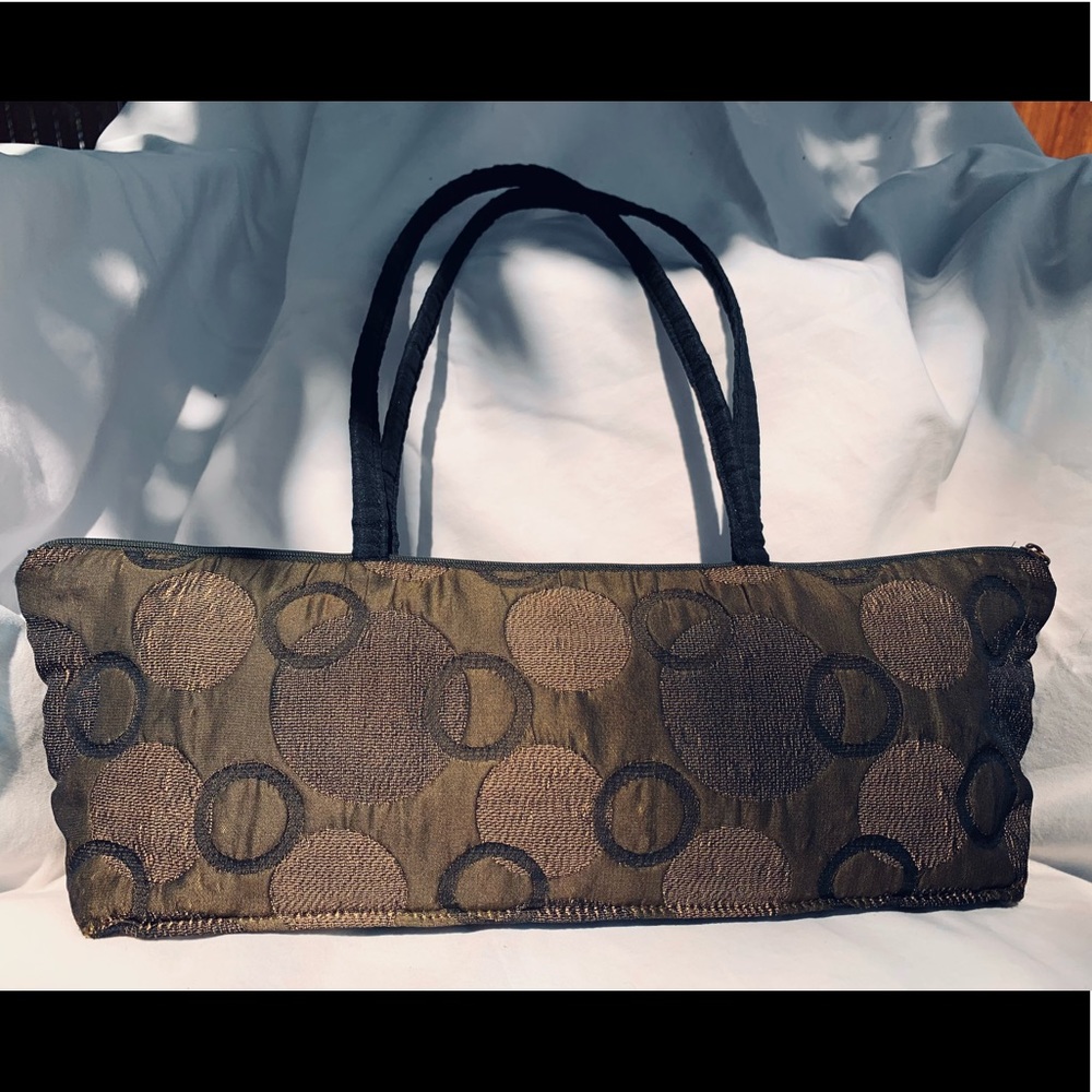 Maruca Boulder Green & Black Baguette Handbag